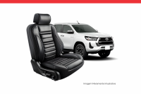Imagem do produto Capa de Couro Preta Grancouro para Banco da Toyota Hilux SR/SRV 2016 a 2024 - Cod. 13893